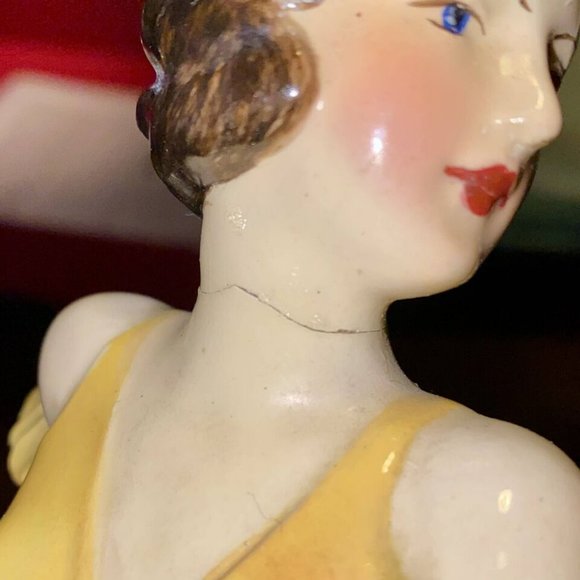 Vintage Erphila Czechoslovakia 11” Tall Ceramic Dancing Figurine Art Deco - Picture 5 of 5